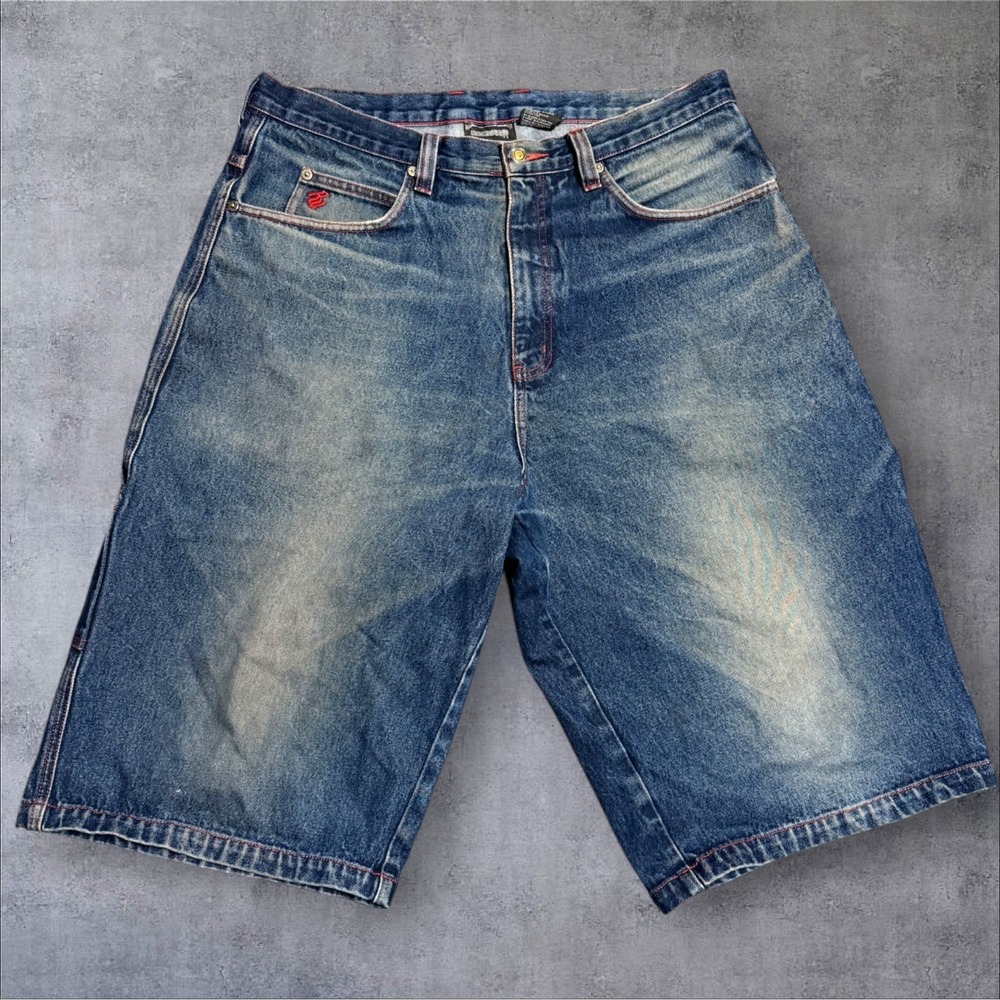 Vintage Rocawear Shorts Mens 38 Blue Denim Jean Baggy Loose Carpenter Skate Y2K